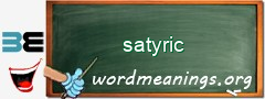 WordMeaning blackboard for satyric